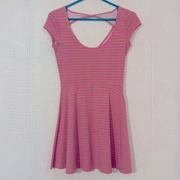 American eagle pink striped summer dress small - Picture 1 of 5